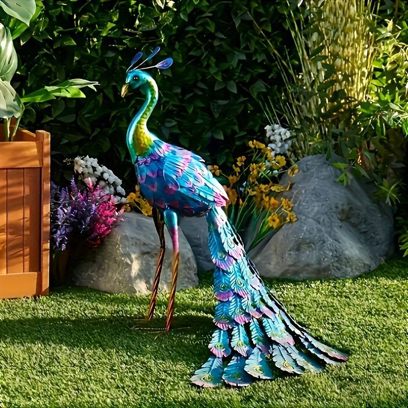 オブジェ 置物 孔雀 クジャク 鳥 トリ 屋内 屋外 庭 ガーデン 装飾 アート 玄関 リビング 高級 上品 オシャレty124