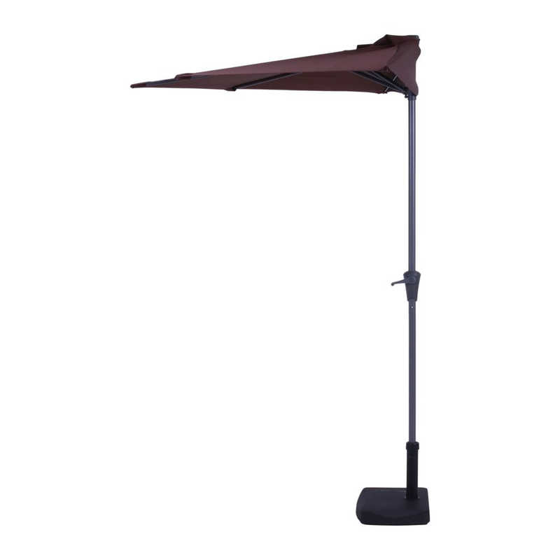 不二貿易　半円パラソル ブラウン　37855