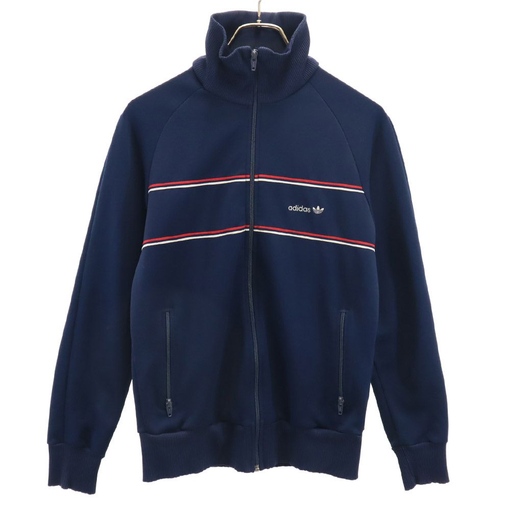 80s ヴィンテージ トラックジャケット トレフォイルロゴ ジャージジャケット S ネイビー メンズ