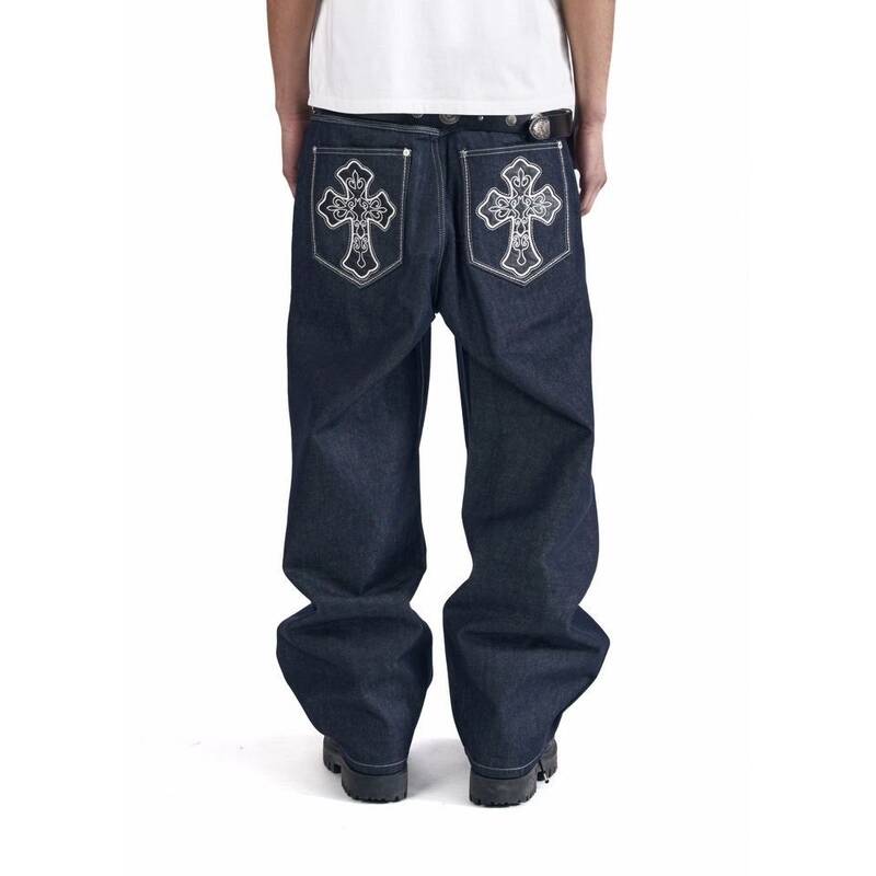 アカム AAKAM CROS2 パッチデニムパンツ ブルー 549724