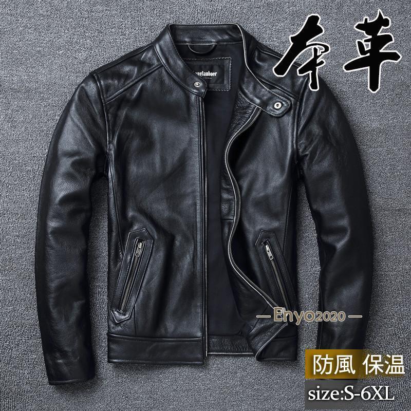 【11月の大上新】ライダースジャケット メンズ シングル 革ジャン 本革 レザージャケット 皮ジャン バイク レザー スタンド襟 ブルゾン B系 秋冬 冬服 バイカー