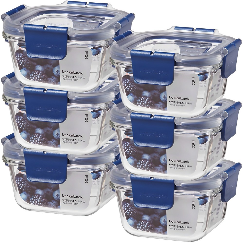 ロック＆ロックトップクラス正方形密閉容器300ml121 x 121 ...6個