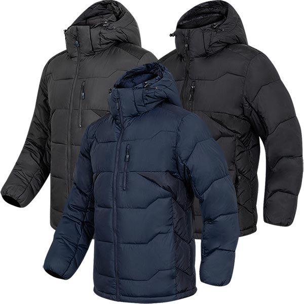 配色ポイントフード取り外し可能軽量ハーフパディングジャンパーハイネック