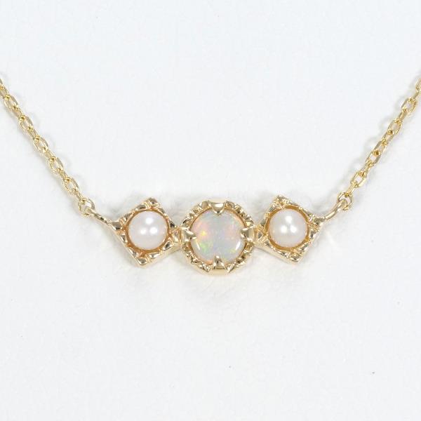 エテ K10YG ネックレス オパール パール 総重量約1.1g 約40cm ジュエリー 中古 8,160円