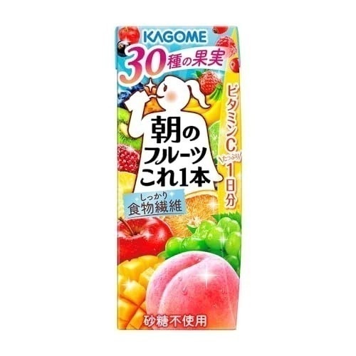 カゴメ 朝のフルーツこれ一本 200ml紙パック×24本(砂糖不使用 ビタミンC 食物繊維)