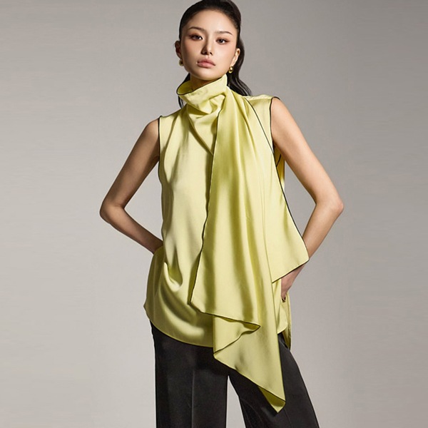 B9195 サテン ブラウス