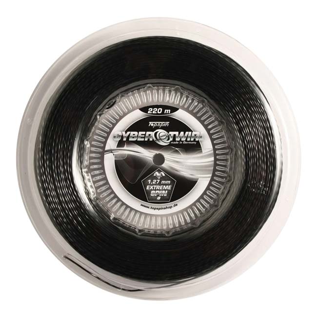 トップスピン(TOPSPIN) サイバー トゥイール (ツイール) 1.24mm／1.27mm ブラック 220Ｍロール 硬式テニス ポリエステルガット