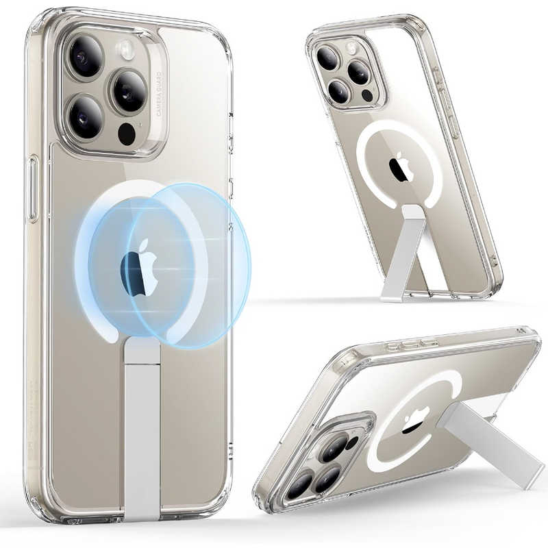 ESR　iPhone 15 Pro Max(6.7インチ)スタンド付ハイブリッドケース Clear　BoostFlickstandCase-HaloLockforiPhone15ProMax