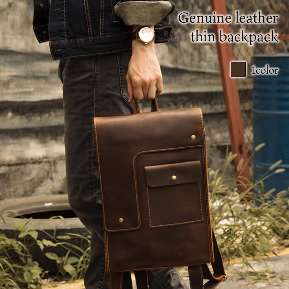 リュック メンズ 本革薄型リュック ビジネスリュック 冬 大学生 小さめ 40代 アウトドア 秋 パソコン バッグ 撥水 10代 おしゃれ 大容量 40L ビジネスバッグ 2WAY 本革 軽量 リュッ