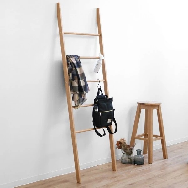 ラダーラック 木製 天然木 オーク材 幅60cm