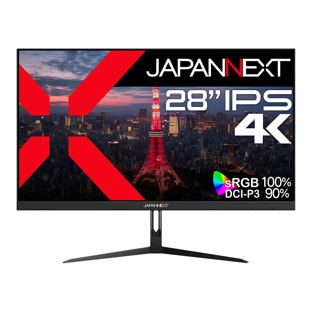 JAPANNEXTジャパンネクスト 液晶ディスプレイ(28型/IPS(AAS)/4K 3840×2160/75Hz/2ms/HDR10/HDMI2.0/DP1.2/VESA/1年保証)(ブラック)