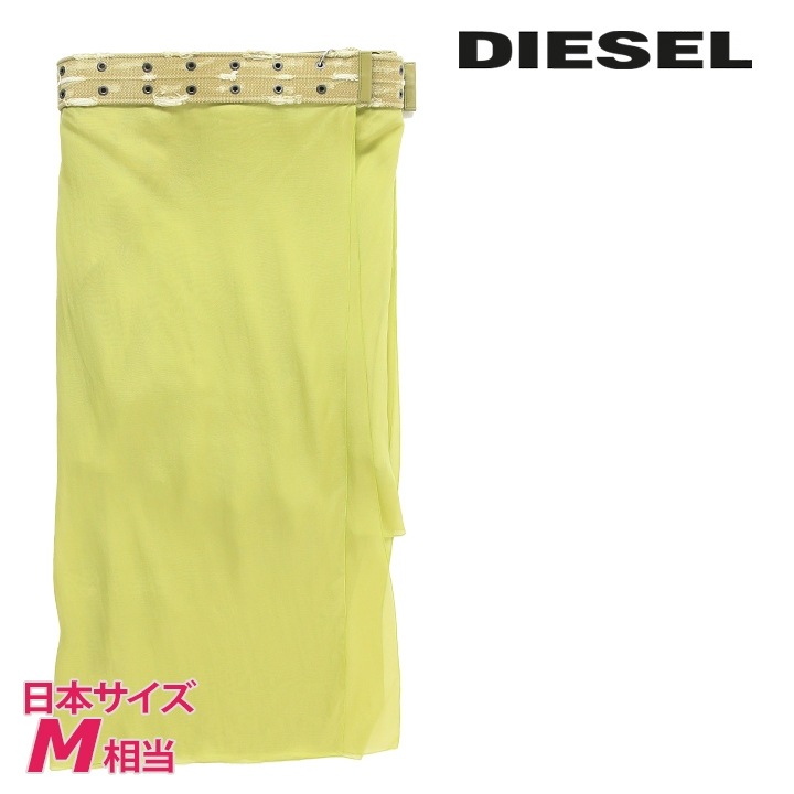 シルクシフォンスカート レディース O-ROSALYN ダメージ加工キャンバスベルト付き アシンメトリー die-l-s-f8-353