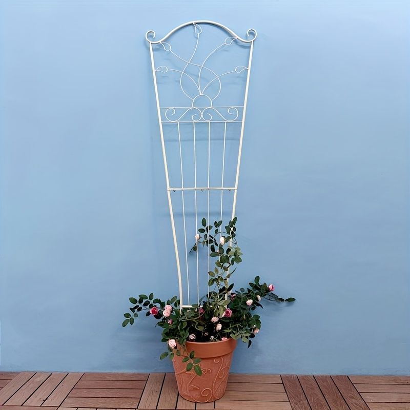 トレリス ガーデンフェンス つる植物 目隠し オシャレ ガーデニング インテリア 鉢植え 植木鉢 フラワーポット 観葉植物 屋外 庭 ホワイト ヴィンテージ アンティークty207
