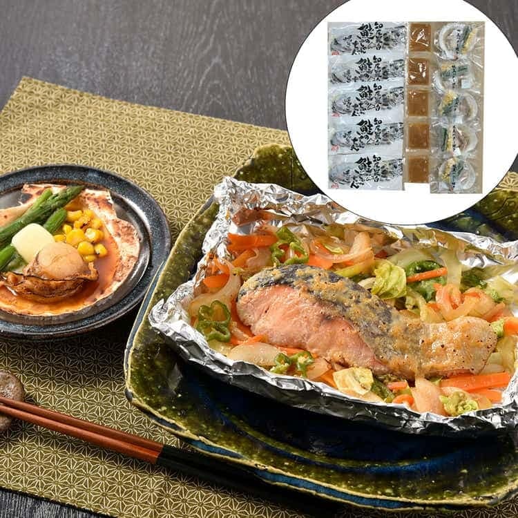 北海道 鮭のちゃんちゃん焼きと帆立バター焼き Cセット(切身80g5枚帆立バター焼き) 離島は配送不可 80157 お歳暮 お中元 お土産 ご進物 ギフト 贈り物に最適