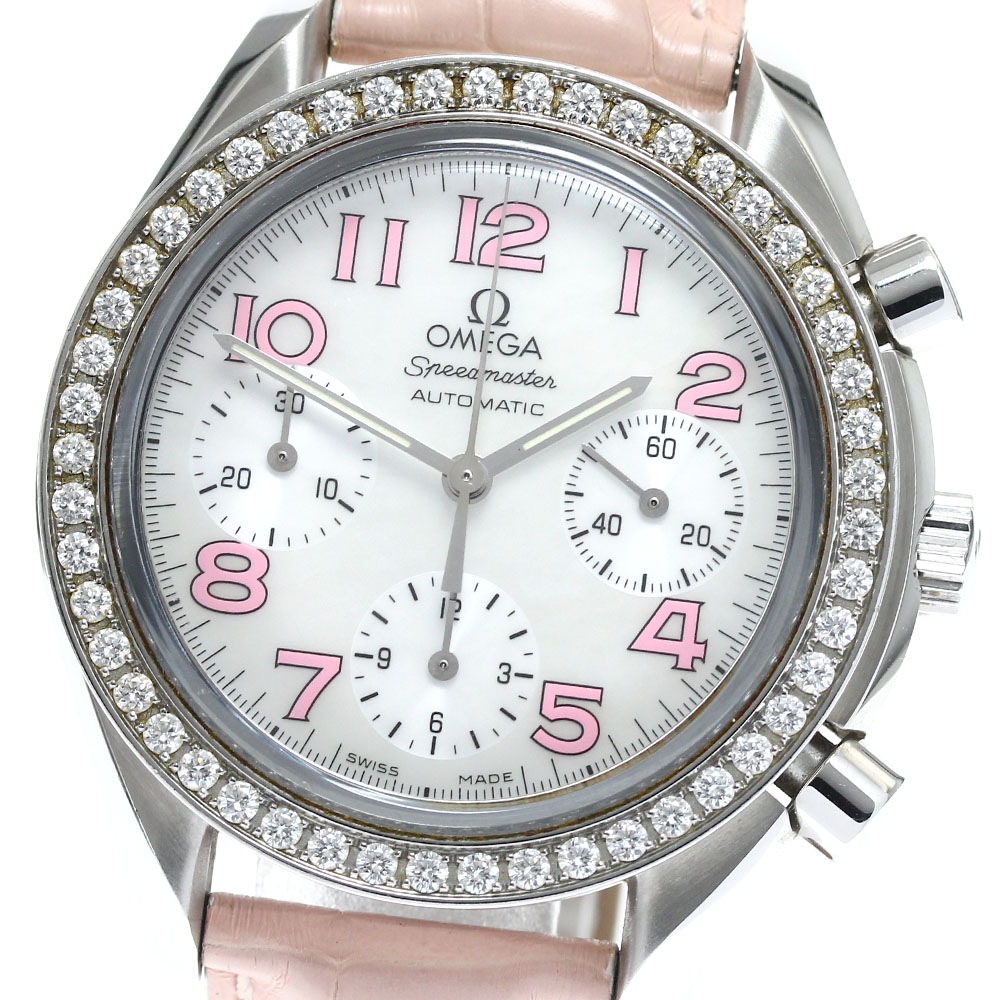 オメガ OMEGA 3835.74.34 スピードマスター クロノグラフ ダイヤベゼル 自動巻き レディース _899163【中古】 191,450円