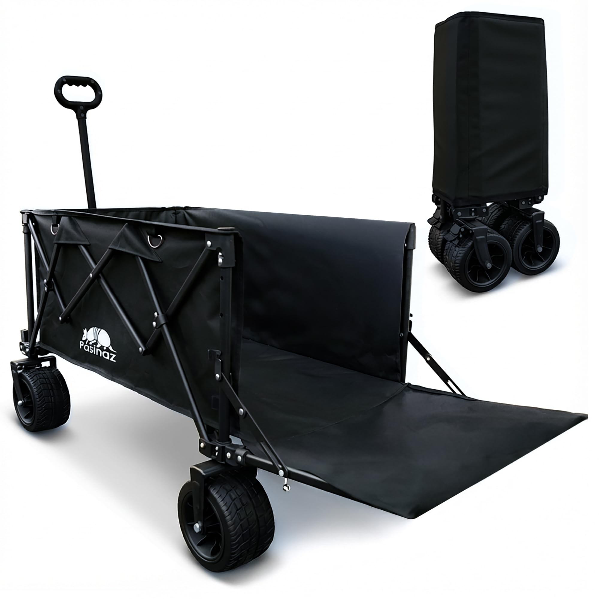 Pasinaz NEWモデル アウトドアワゴン キャリーワゴン 耐荷重180kg 大容量 211L キャリーカート キャンプワゴン 折りたたみ 荷室拡張 4輪 伸縮ハンドル 頑丈タフ ワイドタイヤ タ