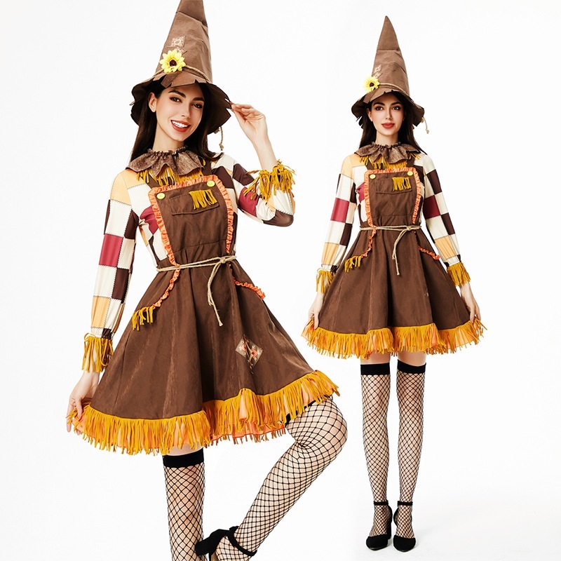 ハロウィン大人用コスチューム魔女スカート魔女コスチュームかかしコスプレカーニバル舞踏会パーティーピエロ