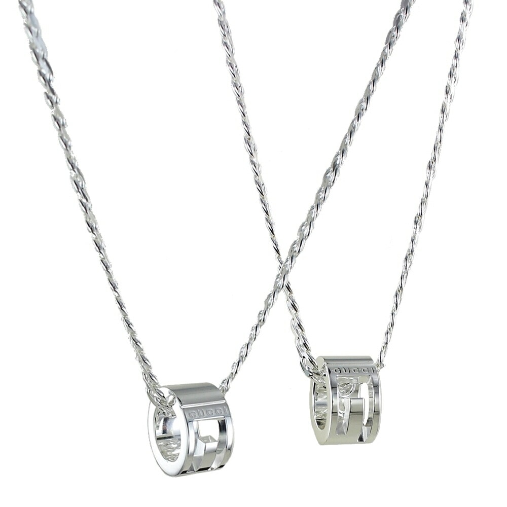 ペアネックレス GUCCI グッチ Gリング ネックレス ペア カップル お揃い プレゼント レディース メンズ ペンダント 誕生日 プレゼント 記念日 贈り物 ジュエリー チェーンネックレス シルバ