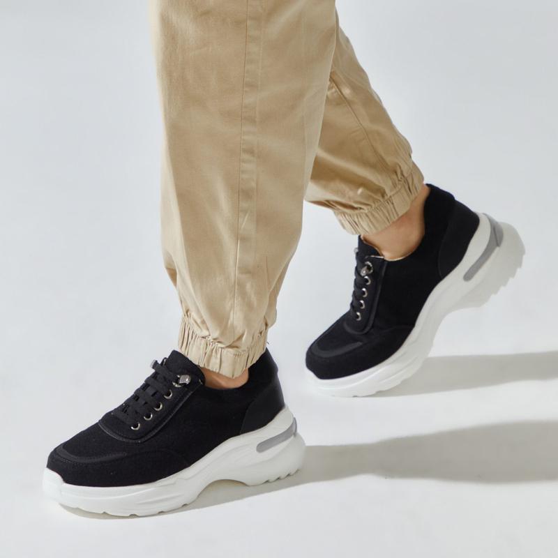 M. ジアン ウール 背が高くなるスニーカー ブラック 516523311UA