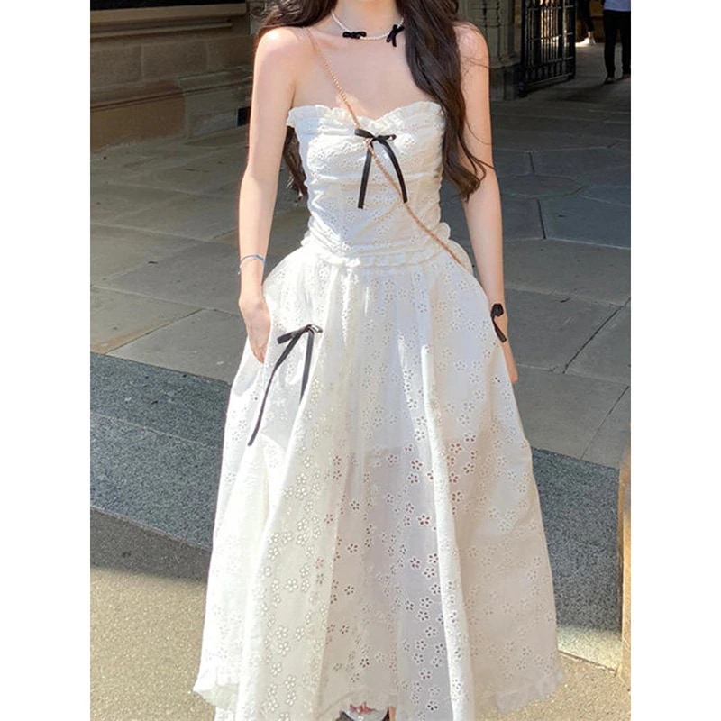 フレンチスタイルのレーストリムのカットアウトストラップレストップ新しい夏のスタイル女性用のハイウエストスリミングスカートセット