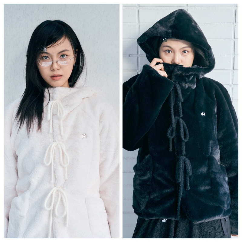 【HUGYOURSKIN】 TEDDY FUR COAT : 2COLORS