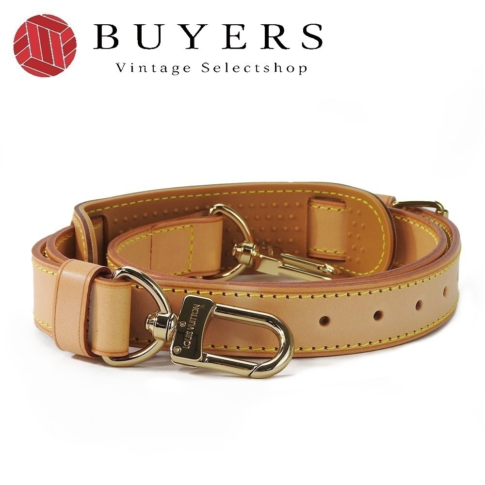 中古 ショルダーストラップ ヌメ革 ベージュ ゴールド金具 キーポル用 バンドリエール 調整可能 レディース メンズ
