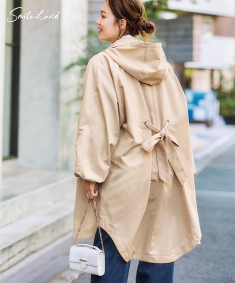 ダウンジャケット・コート 大きいサイズ 後ろリボンオーバーサイズドルマンコート