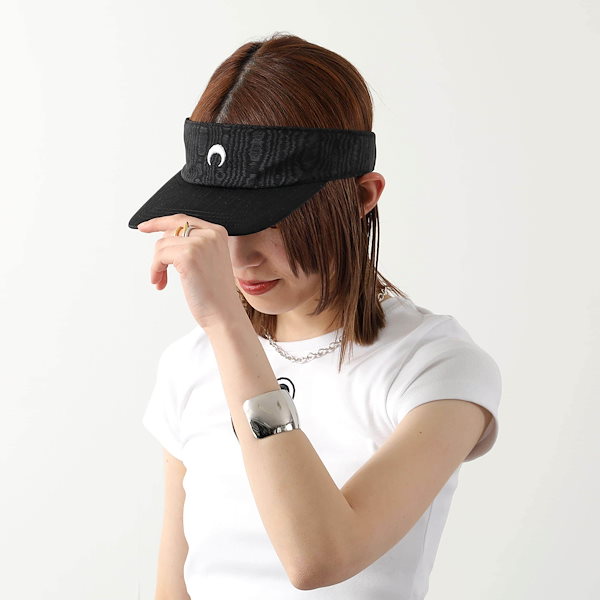 美品】 Marine Serre マリーンセル ベレー帽 ブラック 美品】 Marine Serre マリーンセル ベレー帽 ブラック