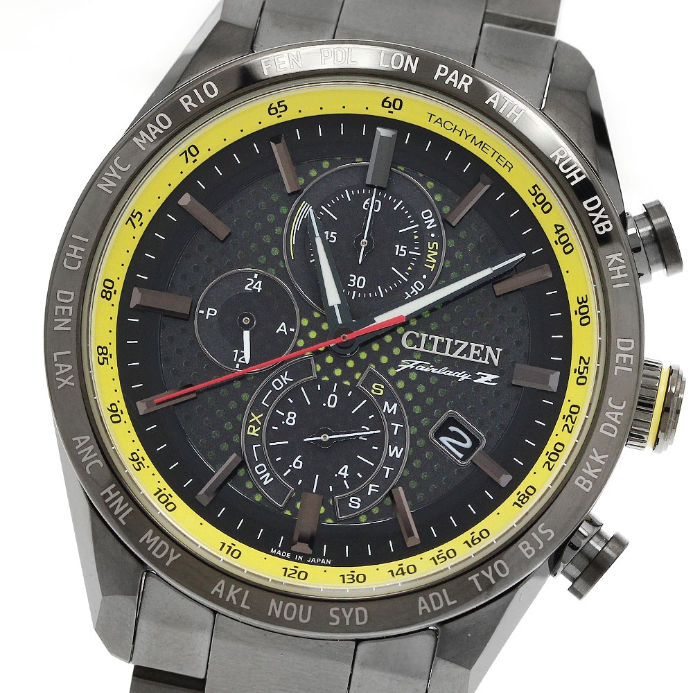 シチズン CITIZEN AT8185-89E/H804-T027679 アテッサ NISSAN FAIRLADY Z コラボ 世界限定1700本 ソーラー電波 メンズ 美品 箱付き_962898【中