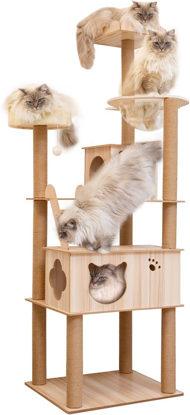 キャットタワー 猫タワー 据え置き 宇宙船180cm キャットタワー 木製
