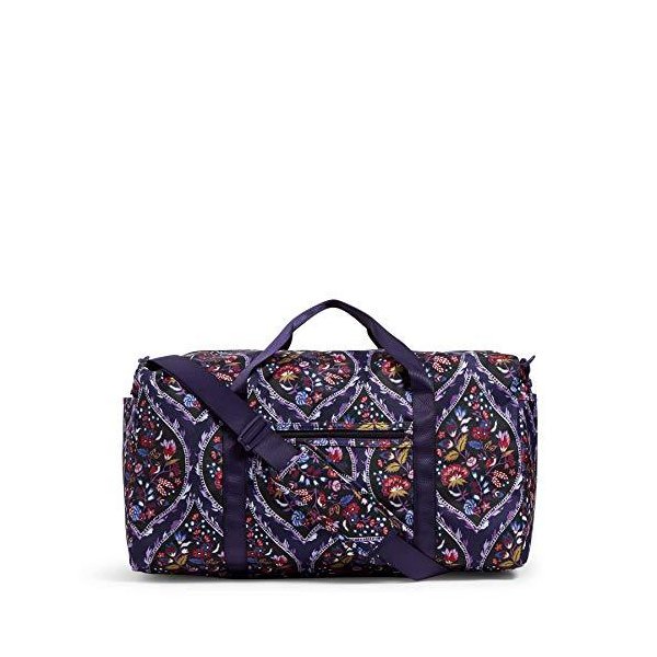 Vera Bradley Women s Lighten Up Large Travel Duffle Bag， Foxwood Meadow 並行輸入品