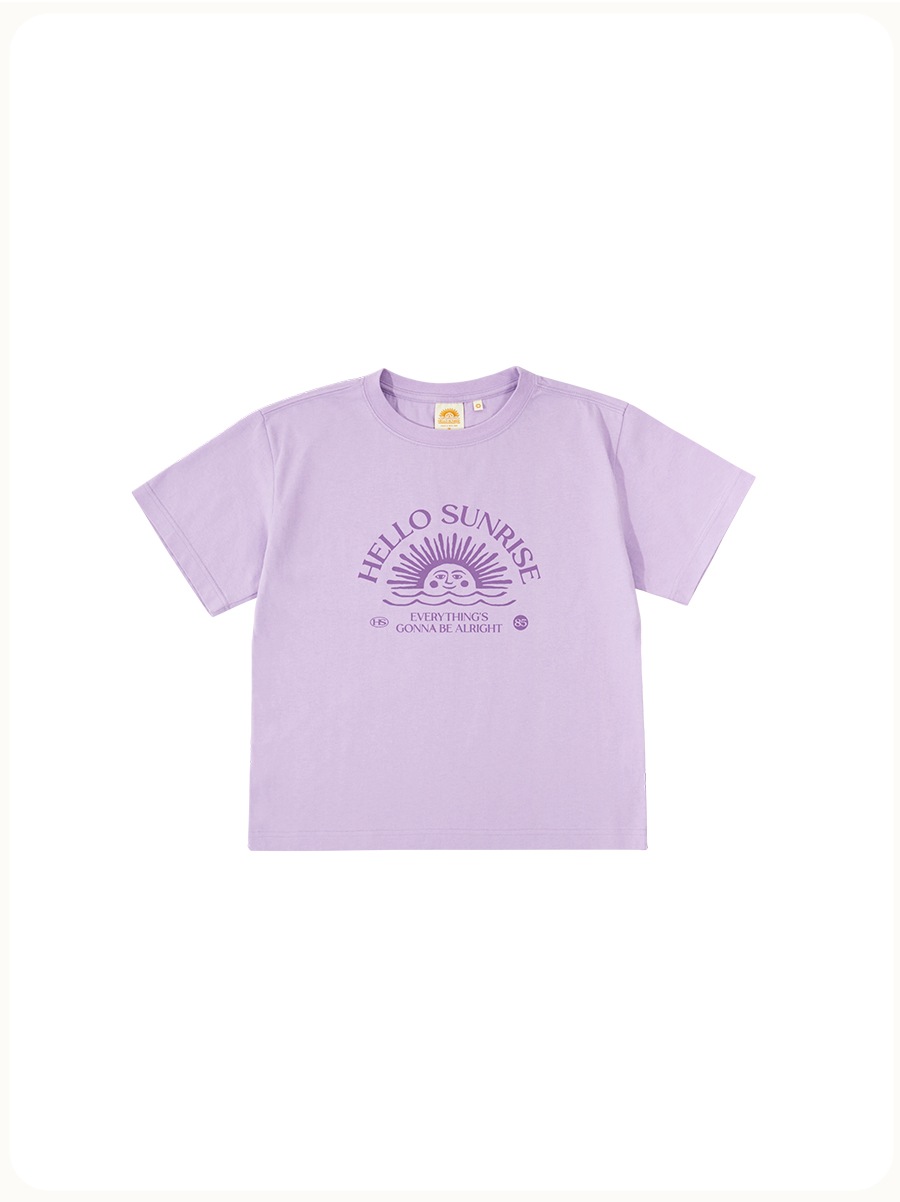 HELLO SUNRISE Arch Logo Short Sleeve Tee(W) Lavender Purple