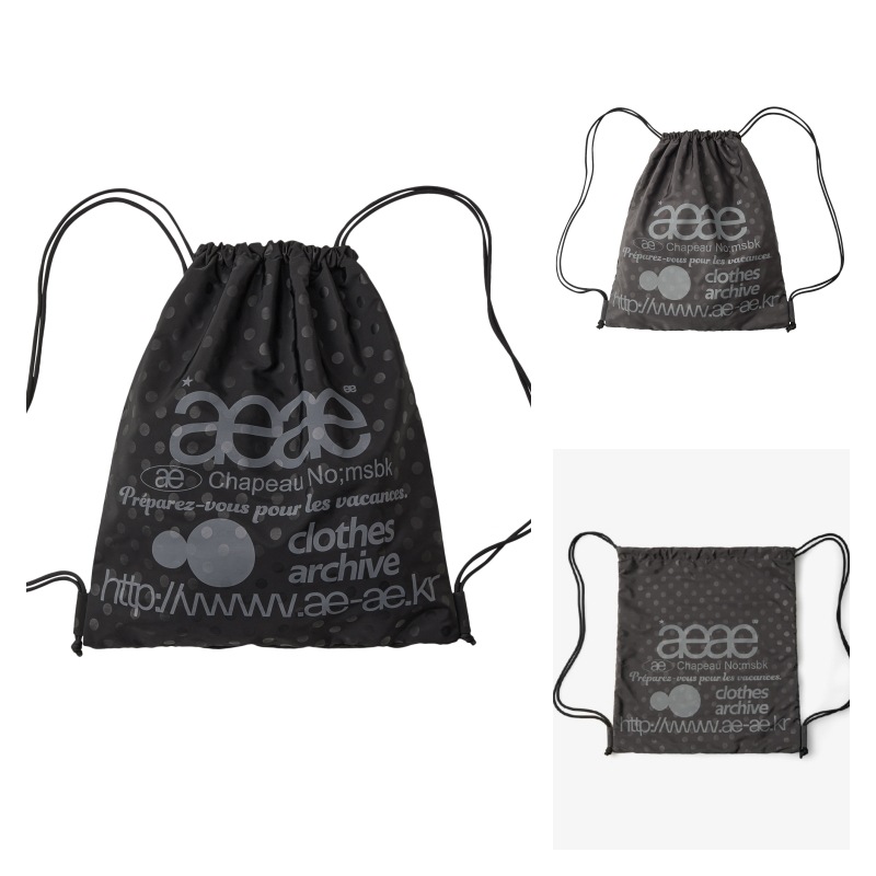 【aeae】 WEB LOGO DOT GYM SACK : 2COLORS