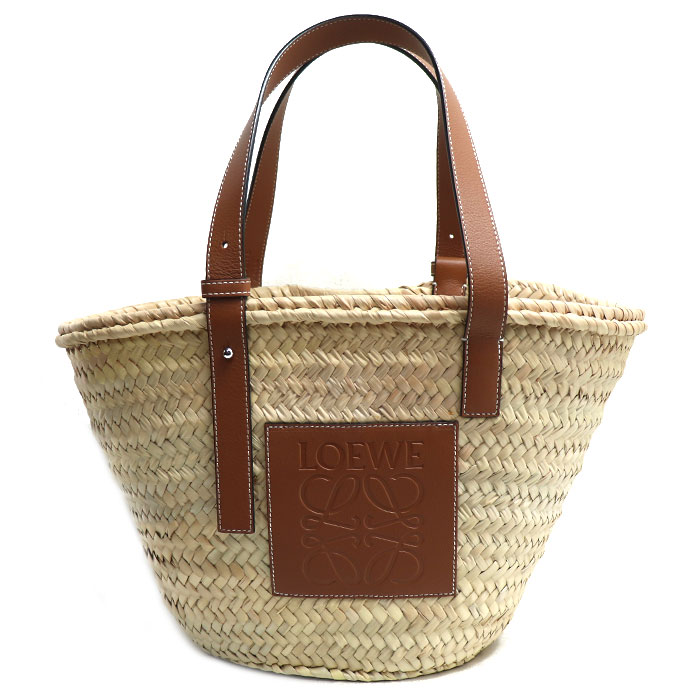 LOEWE ロエベ バスケットバッグ ミディアム トートバッグ ナチュラル タン 327.02.S92 レディース 中古 美品