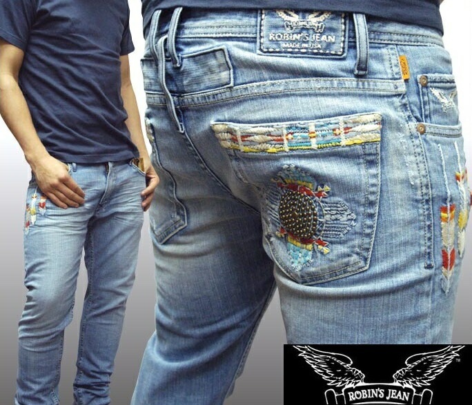 ロビンズジーン メンズ デニム スリム ストレート パンツ ROBIN S JEAN ネイティブ BORN ST VIN.LIT 73 safari サファリ LEON レオン 掲載 ハイブランド ジ