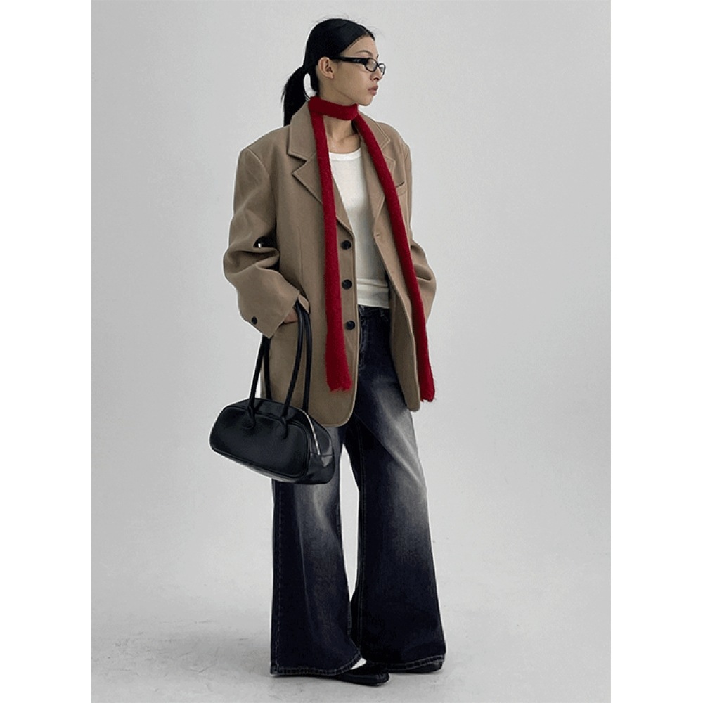 ブラックアップ (ユニセックス) ALANMI オーバーフィットボタンウールジャケット