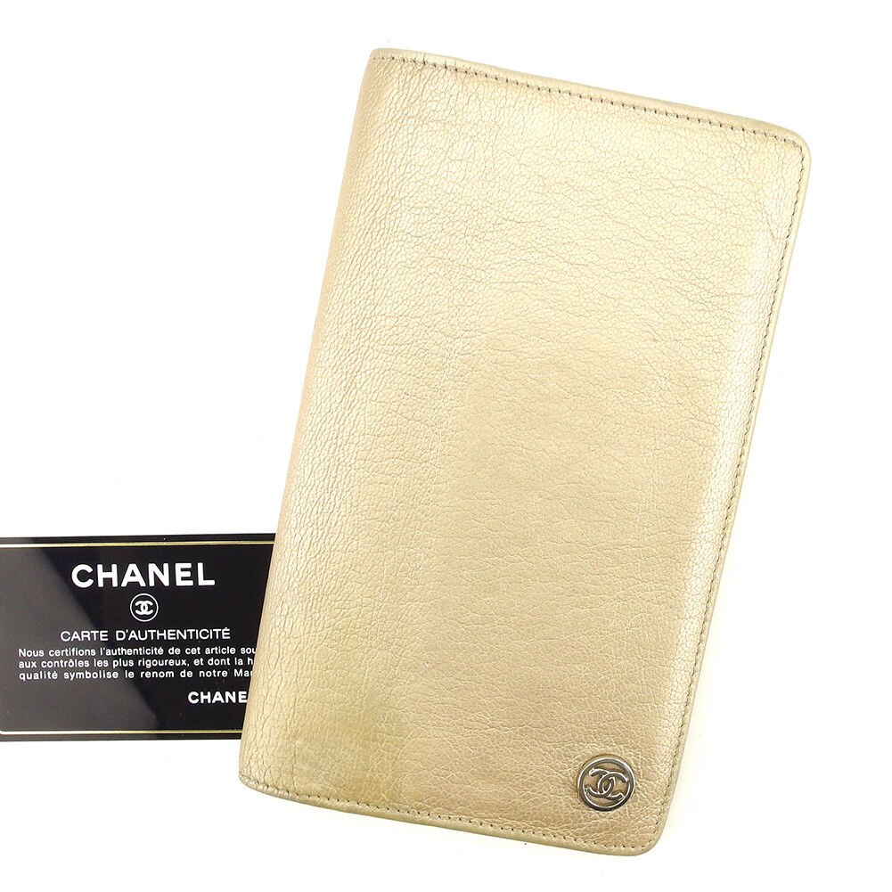 長財布 ファスナー付き 財布 ココボタン ゴールド シルバー 中古