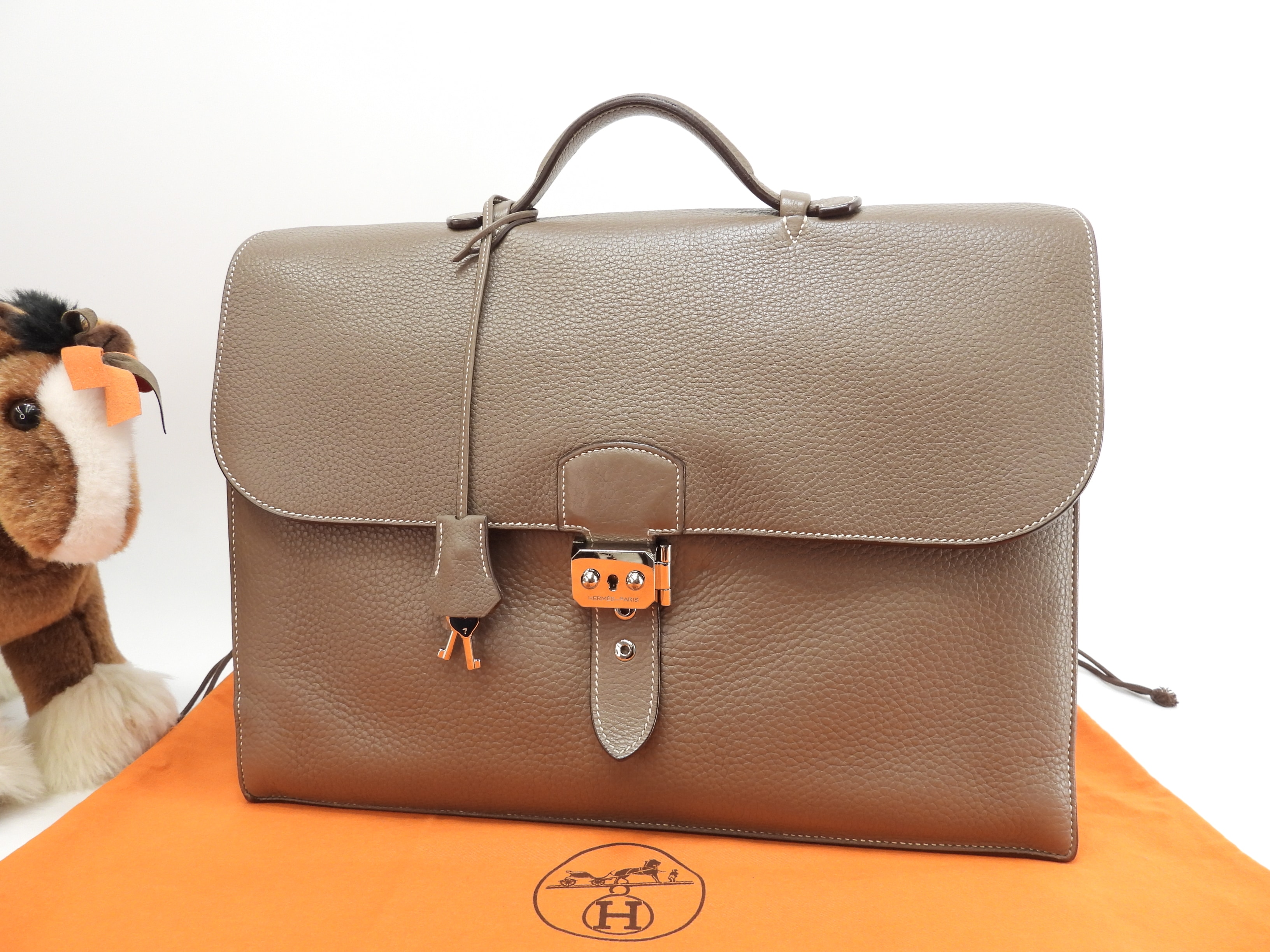 サックアデペッシュ38 トリヨンクレマンス エトープ ブリーフケース 美品@L 5