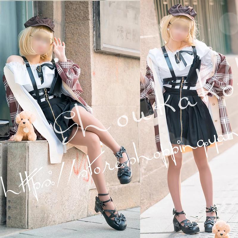 バーチャルYouTuber風 彩虹社 VTuber ワトソン・アメリア コスプレ衣装 ウィッグ 演出服 cosplay 変装 仮装ハロウィン 学園祭 文化祭 漫遊展-45