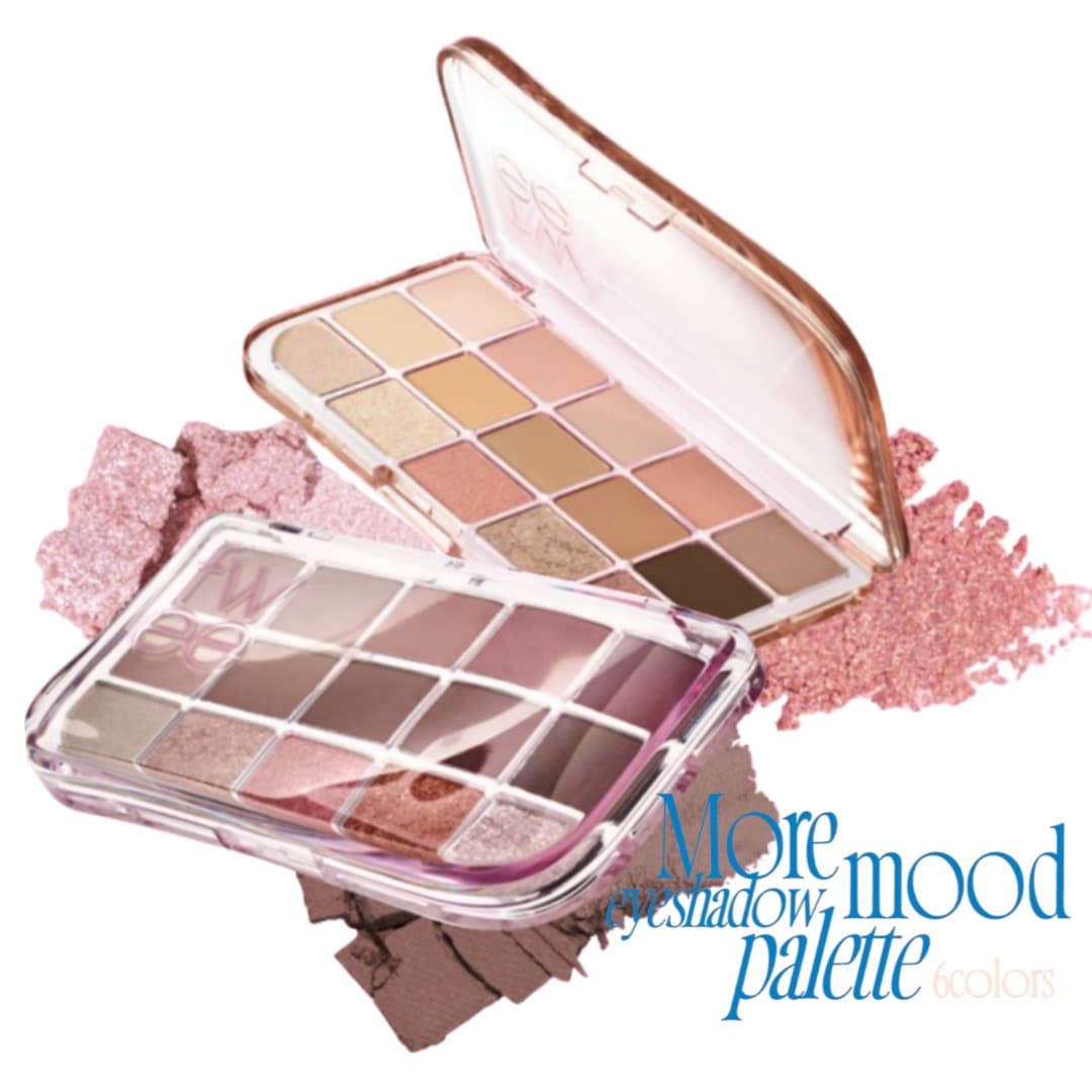 [3/29 NEW新作] モアムード アイパレット(15口 アイシャドウ/グリッター) 6色/韓国メイク/韓国コスメ