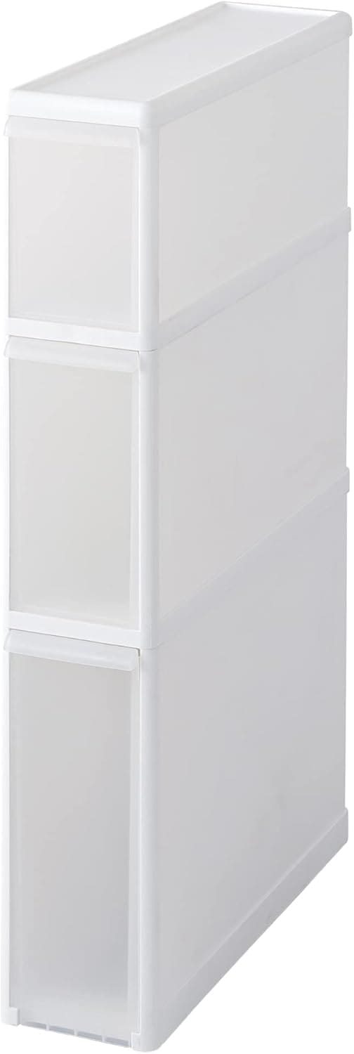 キッチン すき間 引出し スーパースリム 3 段 約幅 14x 奥 46.5x 高 82cm ホワイト 隠す 幅 14 デッドスペース すき間を活用