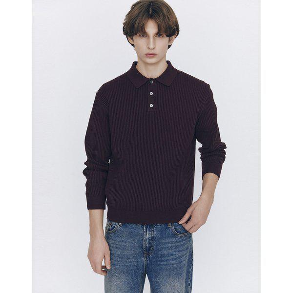 NEWステッチポロニットカラーセーター01056504