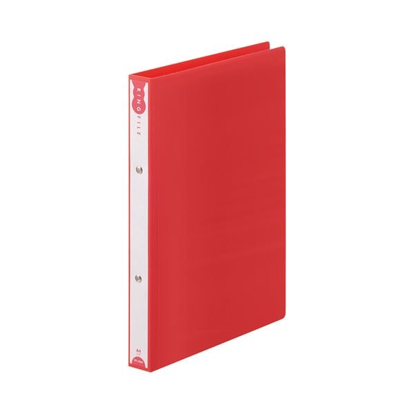 （まとめ） TANOSEE リングファイル（PP表紙） A4タテ 2穴 180枚収容 背幅31mm レッド 1冊 30セット