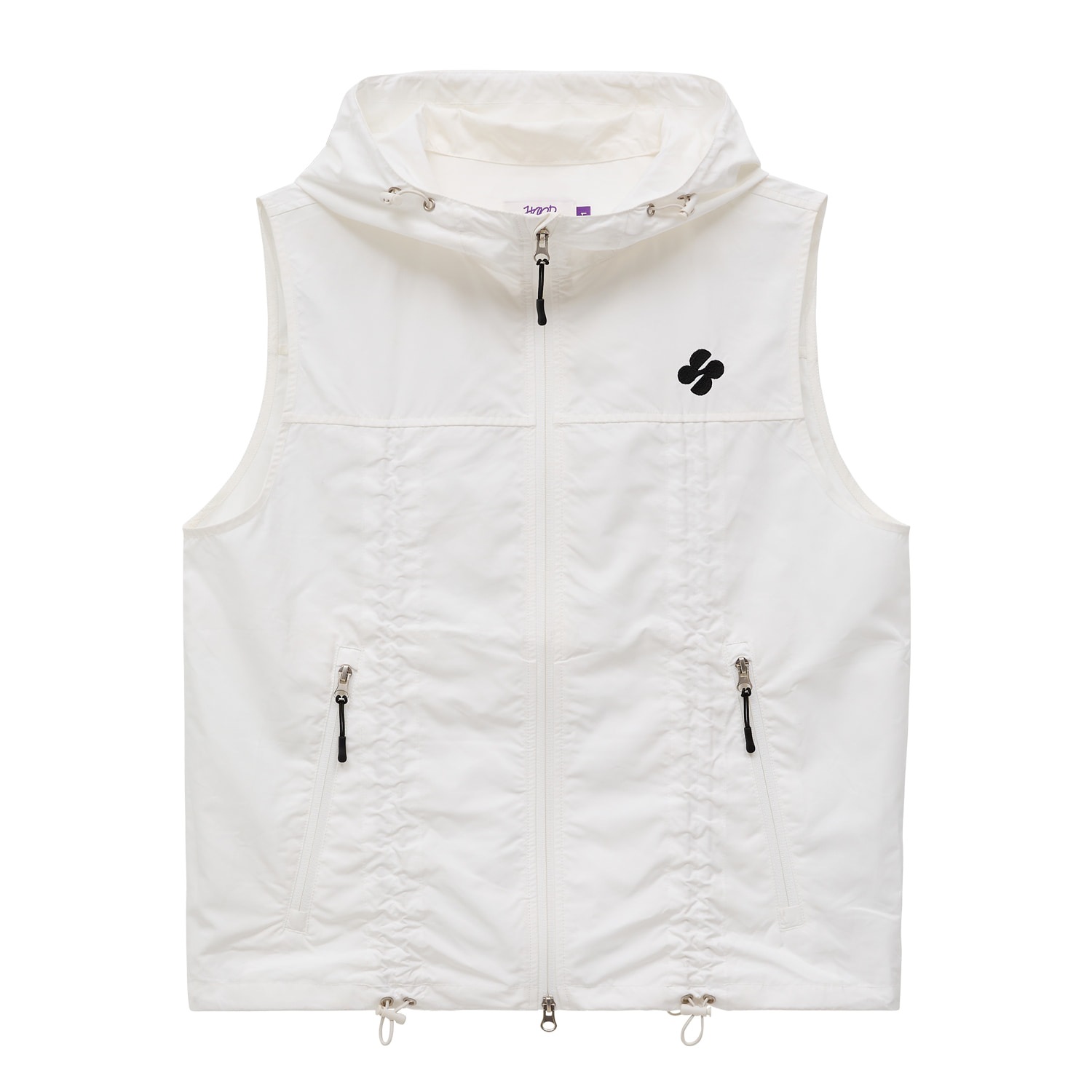 Shirring sheer nylon vest IVORY