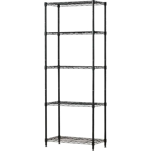 ドウシシャ ルミナス互換 5段 幅60 スリムスチールラック 棚 収納 黒 ブラック 全体耐荷重325kg 幅59.5cm×奥行29.5cm×高