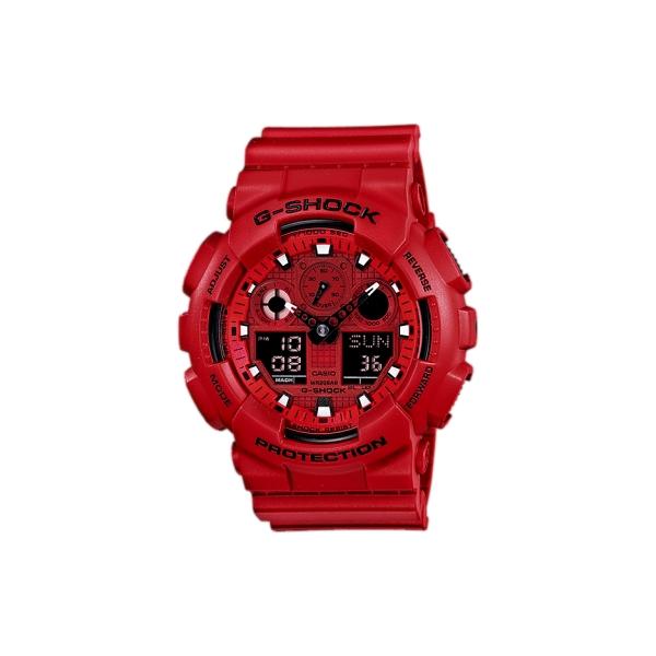 CASIO G-SHOCK Gショック GA-100C-4AJF アナデジ レッド 赤 腕時計