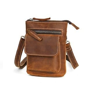 [Chaiclo] カジュアル ヴィンテージ カタビラ ベルト ショルダー３Way レトロ調 本革製 ミニレザーバッグ レトロ調 多機能3Way Small leather shoulder pouc