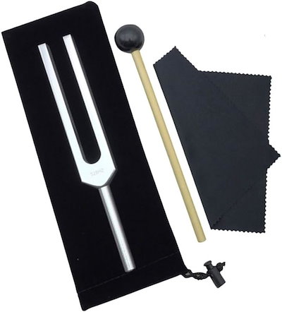 他サイト： 音叉 クリスタルチューナー ヒーリング 睡眠 チャクラ 瞑想 癒し ラバーマレット ポーチ付き( 528hz)の商品画像