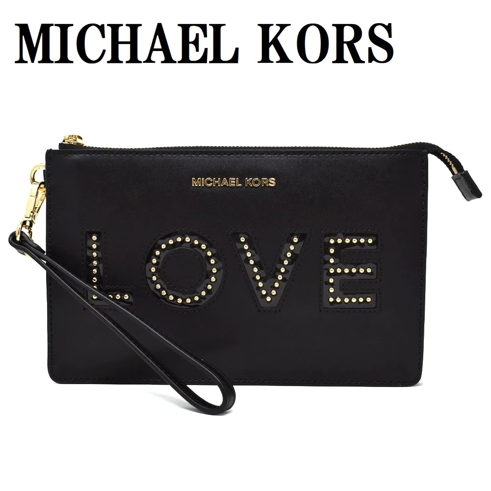 MK 32H7GFDW2O 001 レザー ハンドバッグ クラッチバッグ ポーチ レディース 女性 ブラック 9,516円