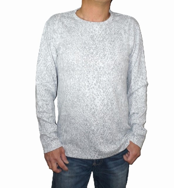 長袖Tシャツ パイソン柄 白 09 蛇柄 メンズ セレクション 4466-9830 春物 秋物 ホワイト ロンT